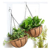 4X Large Garden Hanging Basket With Coir Liner & Chain Flower Plant Pots Baskets