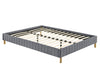 Aries Contemporary Platform Bed Base Fabric Frame with Timber Slat King in Light Grey
