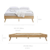Natural Oak Ensemble Bed Frame Wooden Slat Queen
