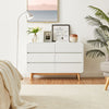 Merlin White Modern Retro Chest of Drawers Cabinet White and Oak