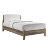 Wooden Bed Frame w Leather Upholstered Bed Head Queen