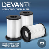 Devanti HEPA Filter Replacement Set for Stick Vacuum Cleaners - 3 Pack - Side View