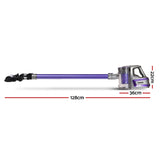 Devanti Cordless Stick Vacuum Cleaner with Motorized Roller Brush - 150W Purple - Side View