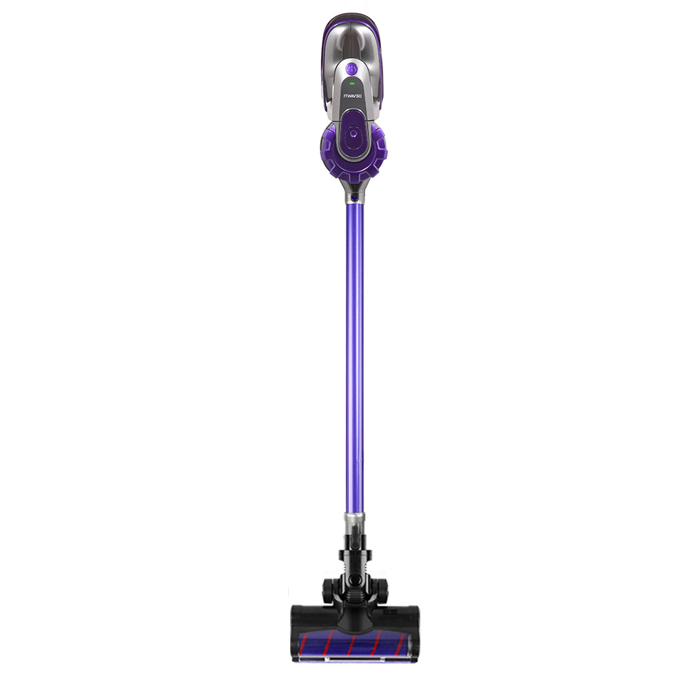 Devanti Cordless Stick Vacuum Cleaner with Motorized Roller Brush - 150W Purple