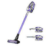 Devanti Cordless 150W Handstick Vacuum Cleaner with Motorized Roller Brush - Purple and Grey - Front View