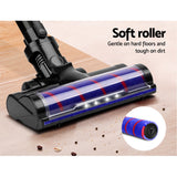 Devanti 150W Cordless Handstick Vacuum Cleaner with Motorized Roller - Red & Black - Rear View