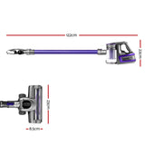 Devanti Cordless Handstick Vacuum Cleaner with HEPA Filter in Purple - Side View