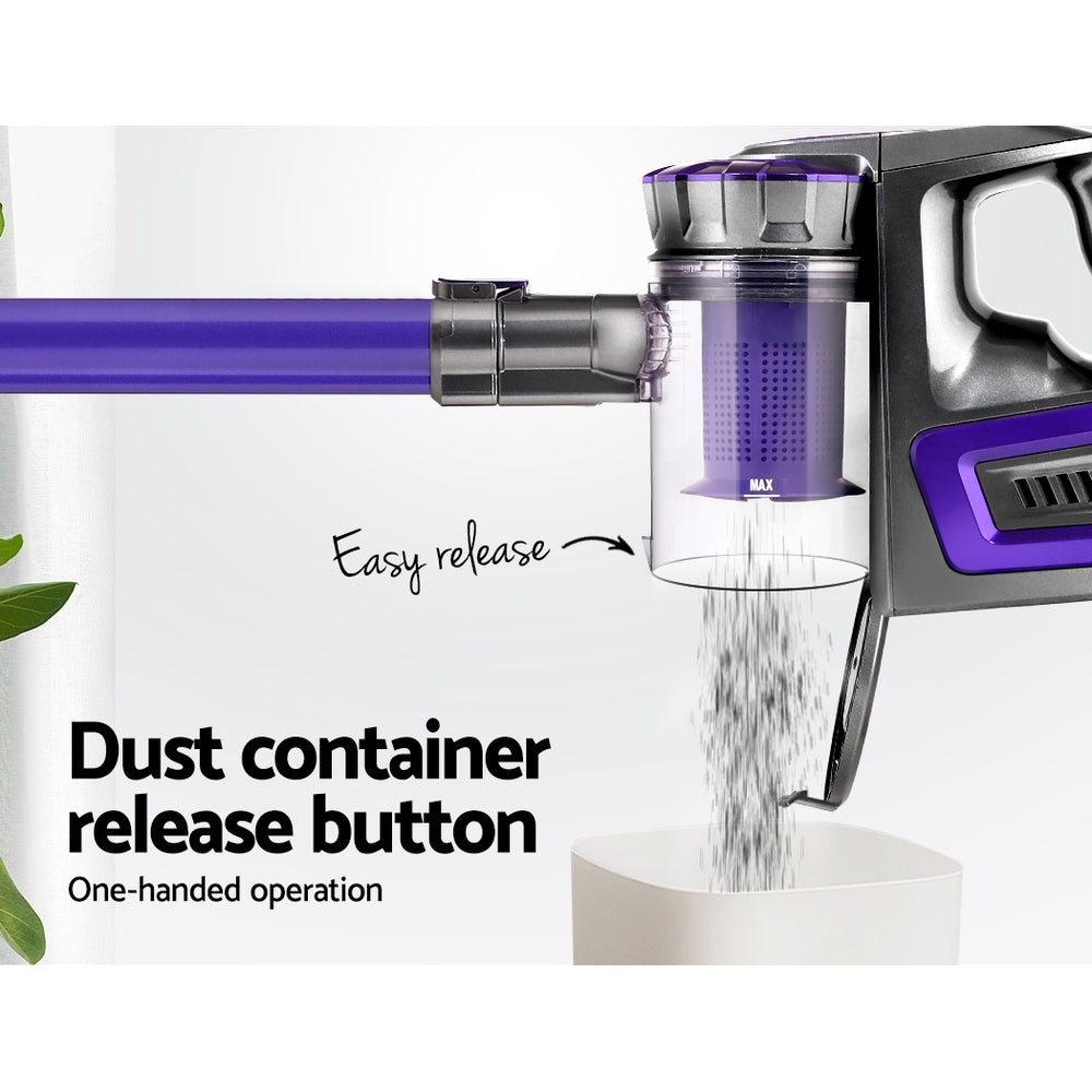 Devanti Cordless Handstick Vacuum Cleaner with HEPA Filter in Purple