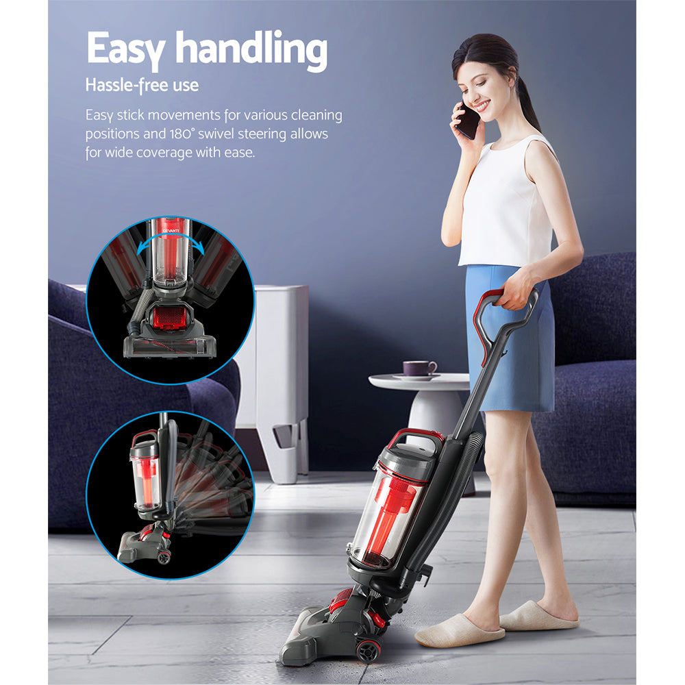 Devanti 1000W Bagless Upright Vacuum Cleaner with Cyclone Filtration and 3L Dust Bin