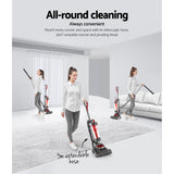 Devanti 1000W Bagless Upright Vacuum Cleaner with Cyclone Filtration and 3L Dust Bin - Low Angle