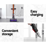 Dyson Vacuum Cleaner Freestanding Stand Rack for V6, V7, V8, V10, V11 - Space-Saving Silver Holder - Rear View