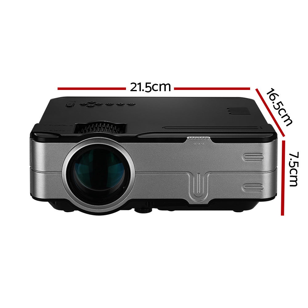 Portable Devanti HD 1080P Mini Projector for Home Theater - 1200 Lumens with USB, VGA, and Remote Control