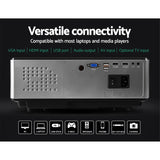 Devanti Portable HD 1080P Video Projector with Wi-Fi, 4000 Lumens Home Theater System in Black - Rear View