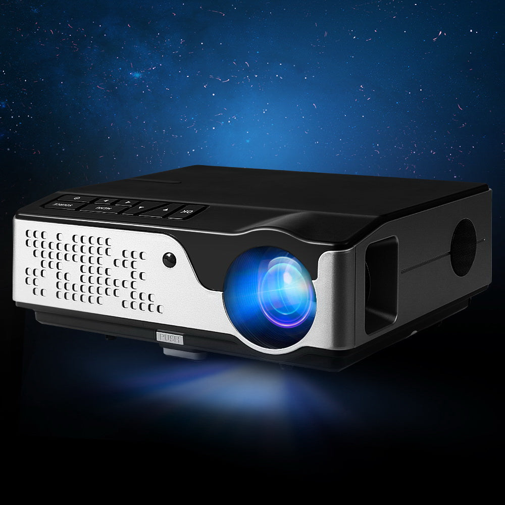 Devanti Portable HD 1080P Video Projector with Wi-Fi, 4000 Lumens Home Theater System in Black