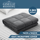 Kids' Comfort Weighted Blanket 2.3KG Heavy Gravity Microfibre for Better Sleep - Dark Grey - Side View