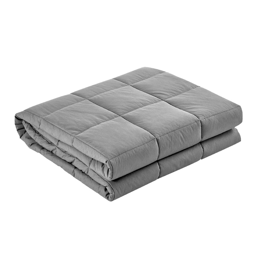 5KG Heavy Gravity Microfibre Weighted Blanket for Adults - Light Grey, Deep Touch Pressure for Enhanced Sleep and Relaxation