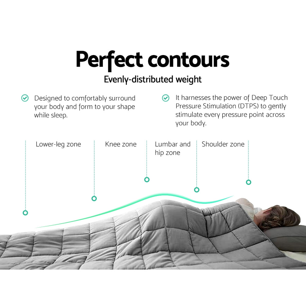 5KG Heavy Gravity Microfibre Weighted Blanket for Adults - Light Grey, Deep Touch Pressure for Enhanced Sleep and Relaxation