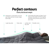 Calming 7KG Weighted Blanket for Adults - Soft Microfibre with Glass Beads for Enhanced Sleep and Anxiety Relief in Dark Grey - Top-Down View