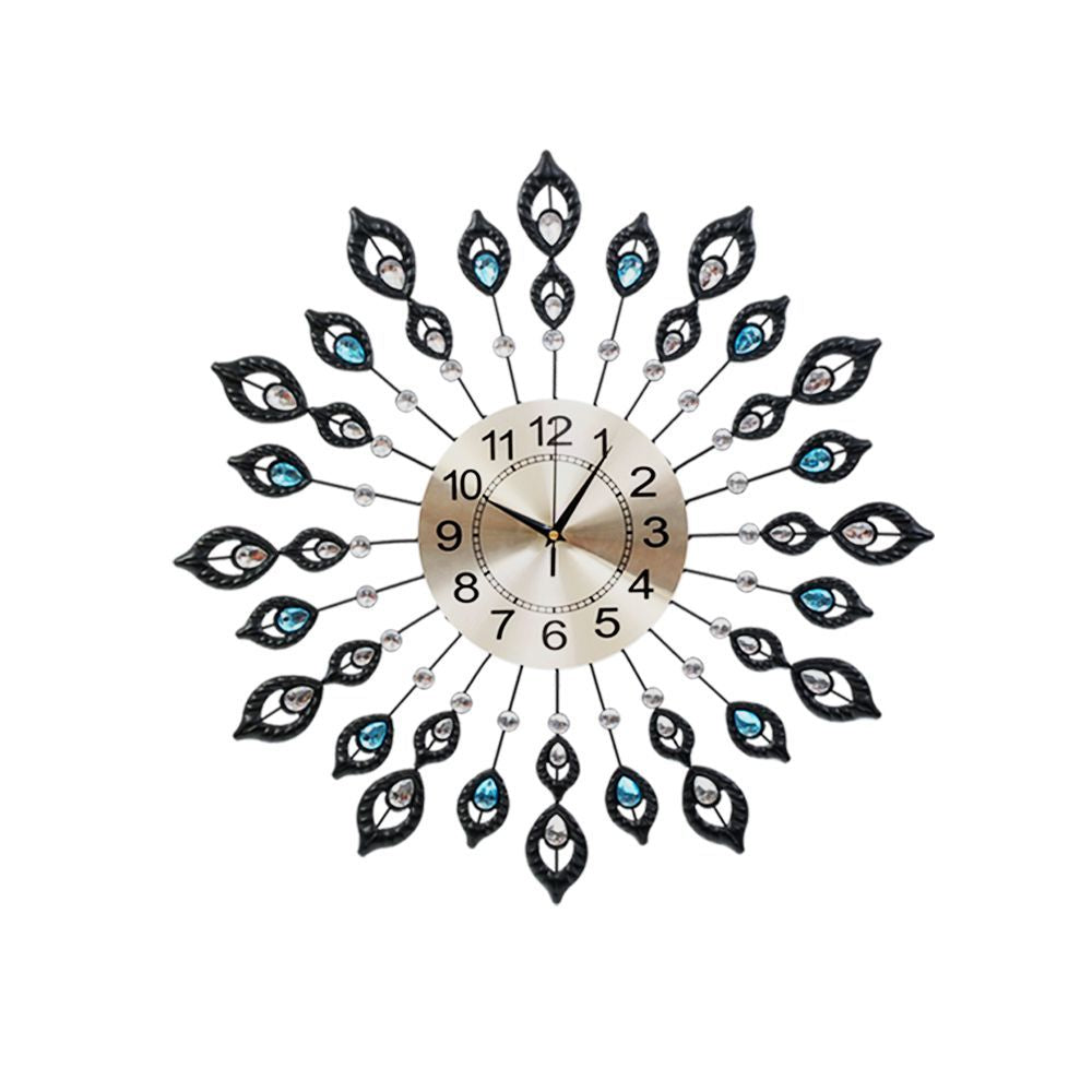 Sophisticated 60cm 3D Metal Wall Clock - Luxe Silent Round Decor with Clear Arabic Numerals