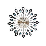 Sophisticated 60cm 3D Metal Wall Clock - Luxe Silent Round Decor with Clear Arabic Numerals - Front View