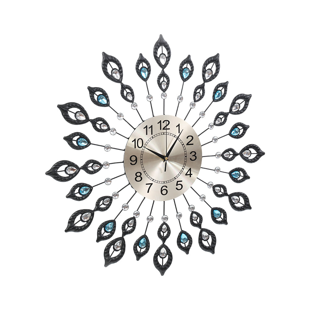 Sophisticated 60cm 3D Metal Wall Clock - Luxe Silent Round Decor with Clear Arabic Numerals