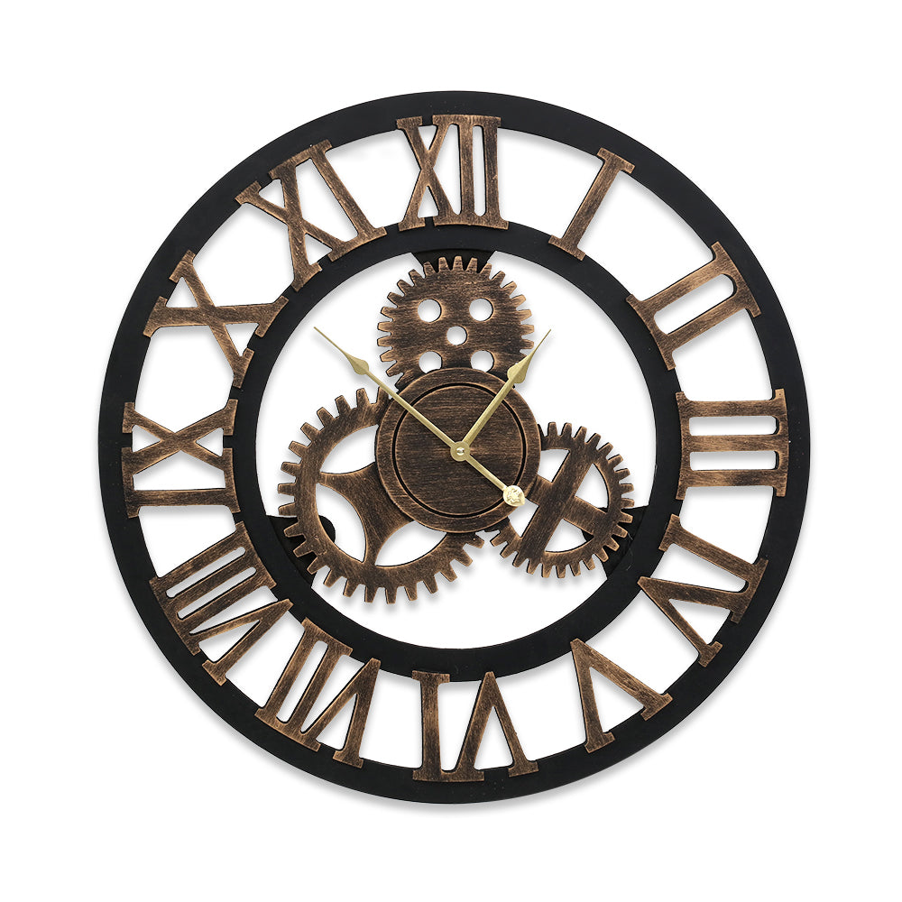 Oversized 80CM Retro Steampunk Wall Clock - Artistic Metal Decor by Artiss
