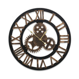 Oversized 80CM Retro Steampunk Wall Clock - Artistic Metal Decor by Artiss - Front View