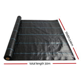 3.66m x 30m Heavy-Duty UV-Resistant Weed Control Mat for Gardening and Plant Care - Side View