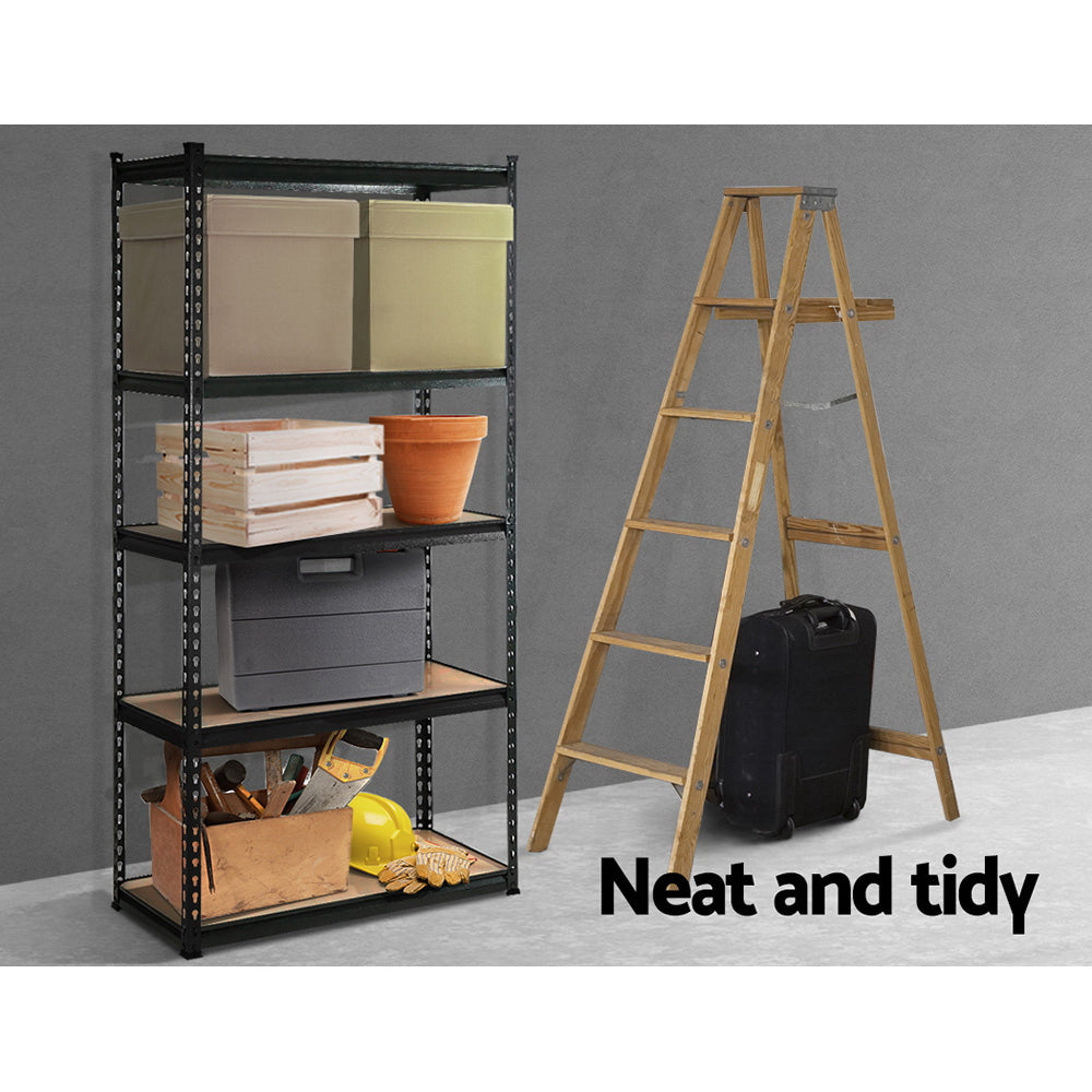 Heavy-Duty 5-Tier Steel Storage Rack - 1.5M Industrial Shelving Unit for Garage, Kitchen, and Warehouse