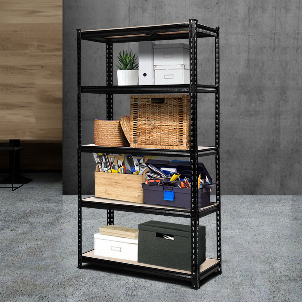 Heavy-Duty 5-Tier Steel Storage Rack - 1.5M Industrial Shelving Unit for Garage, Kitchen, and Warehouse