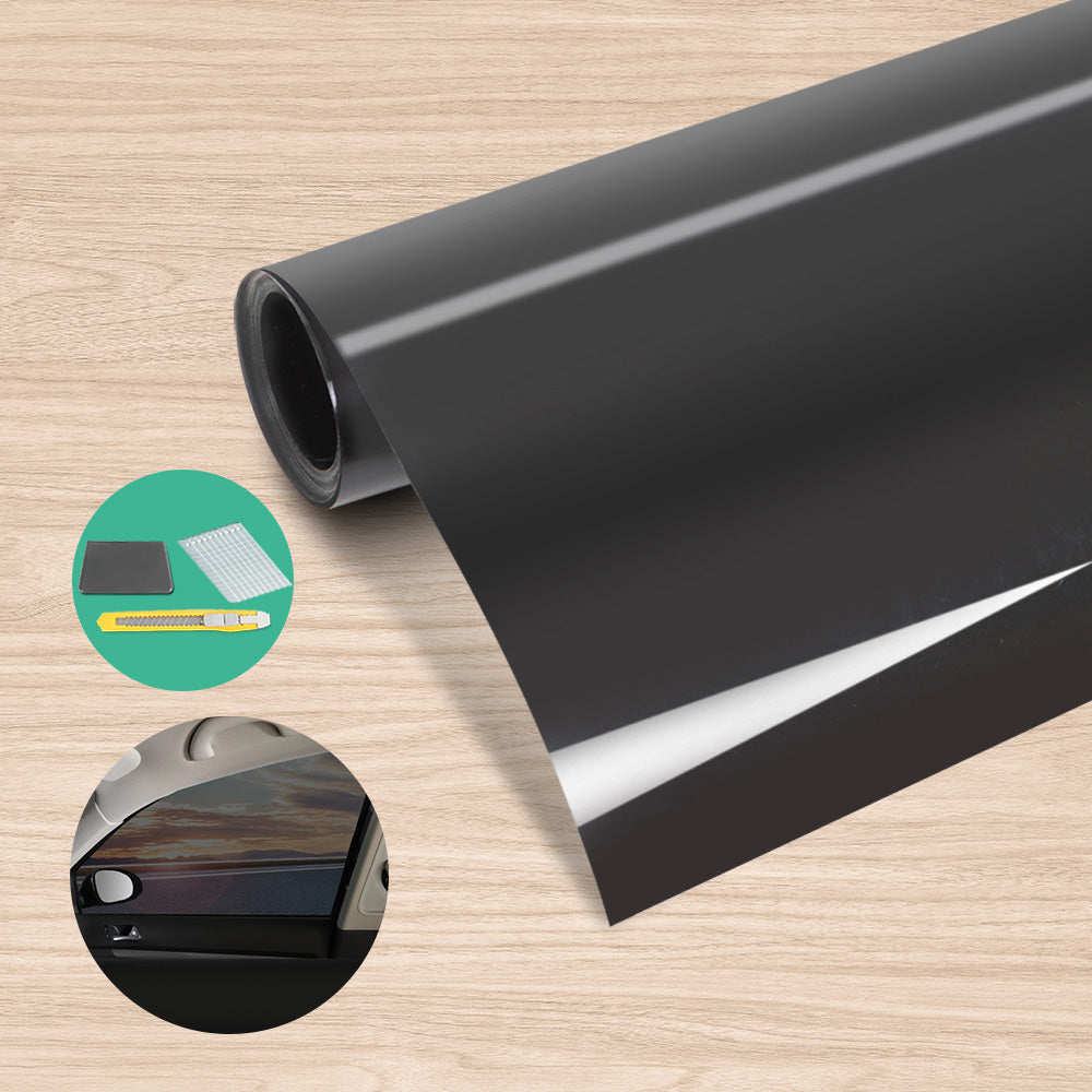 High-Performance Black Window Tint Film for Automotive and Residential Use - 76cm x 7m, 15% VLT