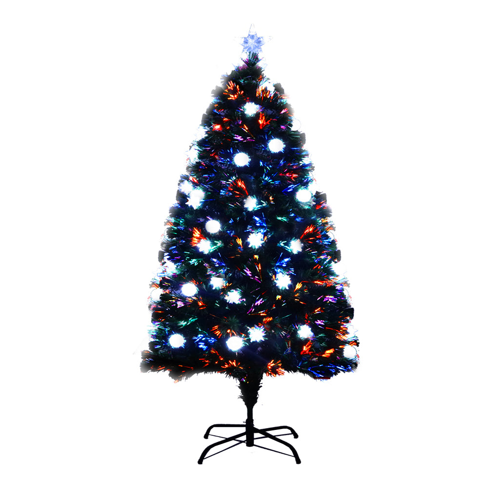 Festive Glow 5FT 1.5M LED Christmas Tree with Fibre Optic Lights and Decorations