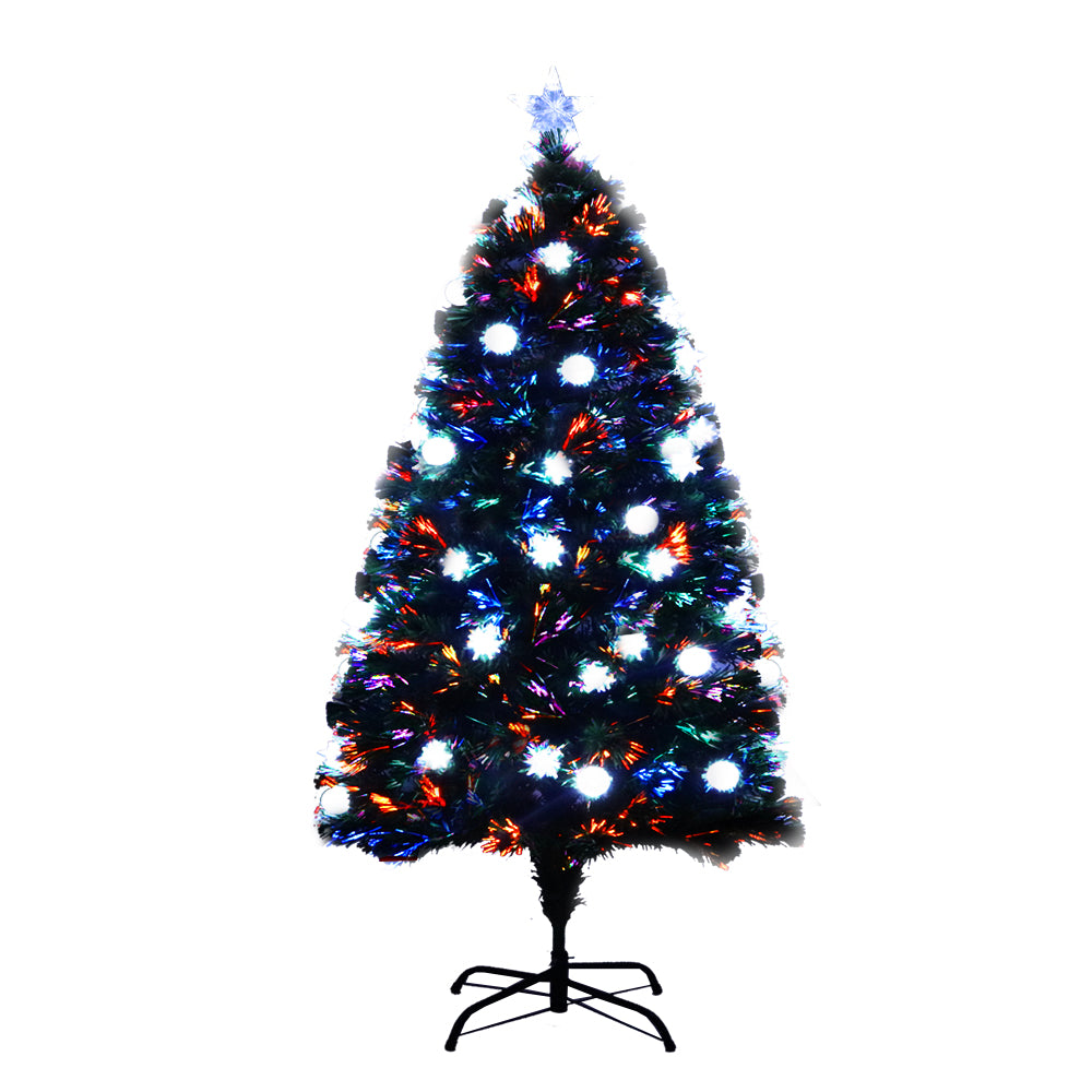 Festive Glow 5FT 1.5M LED Christmas Tree with Fibre Optic Lights and Decorations