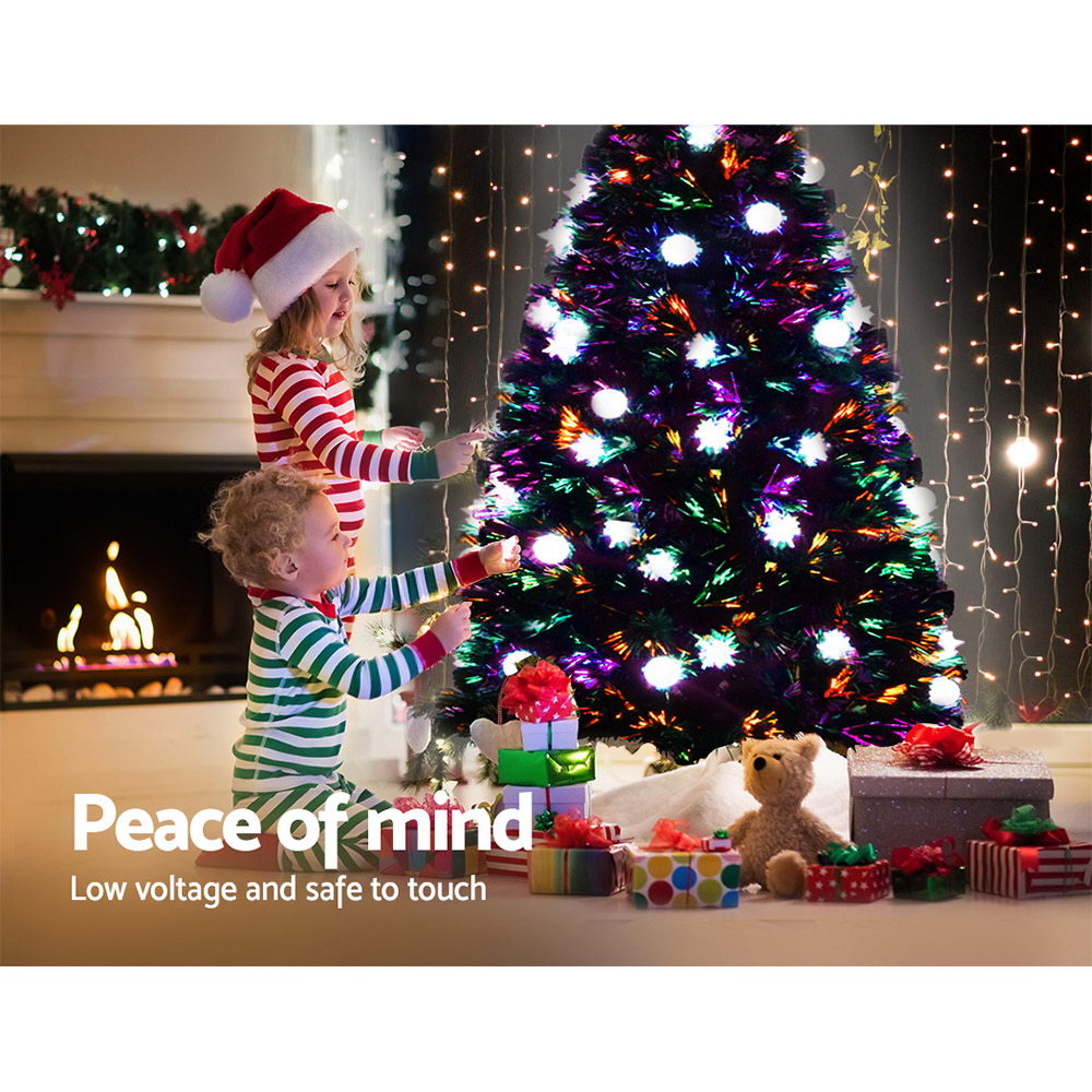 Festive Glow 5FT 1.5M LED Christmas Tree with Fibre Optic Lights and Decorations