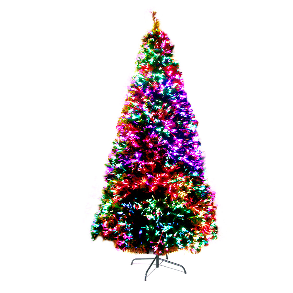 Jingle Jollys 1.8M 6FT Multi-Colored LED Christmas Tree with Optic Fiber Lights
