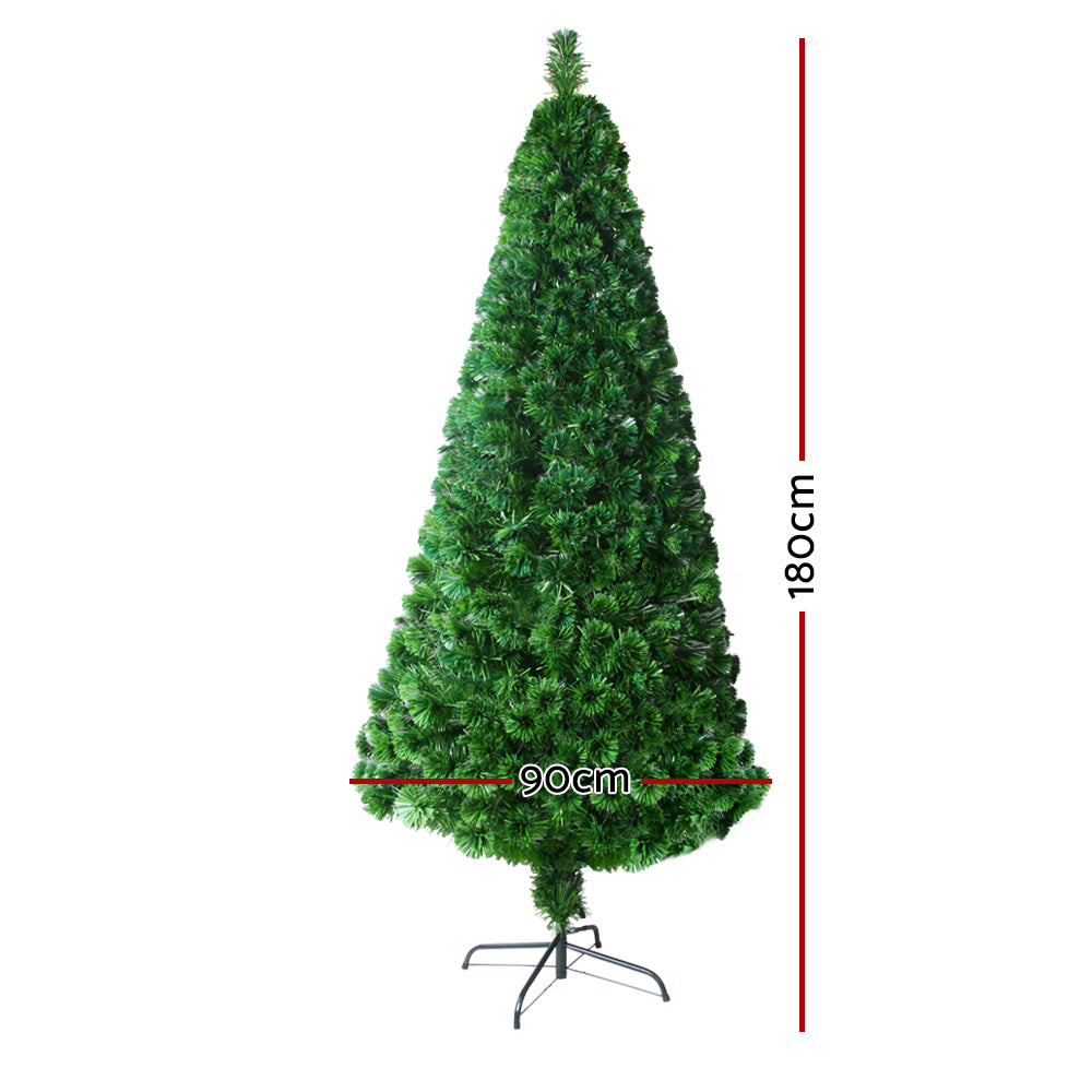 Jingle Jollys 1.8M 6FT Multi-Colored LED Christmas Tree with Optic Fiber Lights