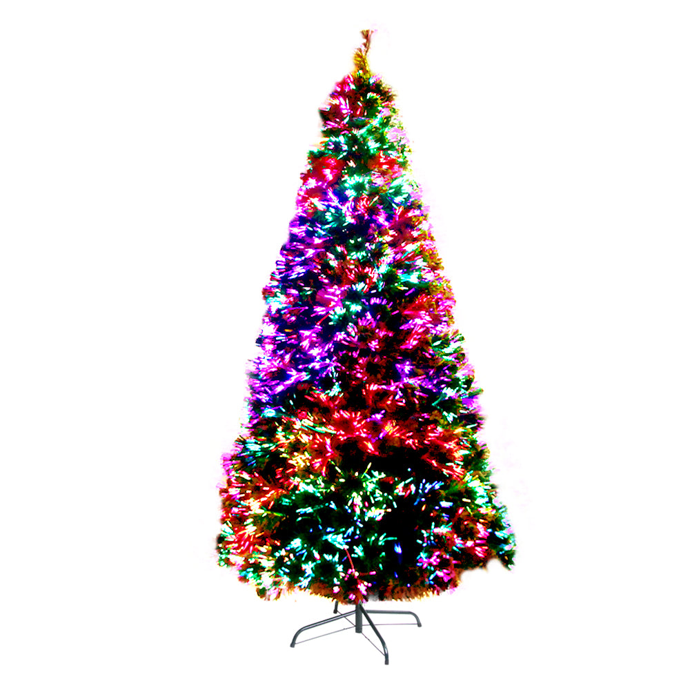 Jingle Jollys 1.8M 6FT Multi-Colored LED Christmas Tree with Optic Fiber Lights