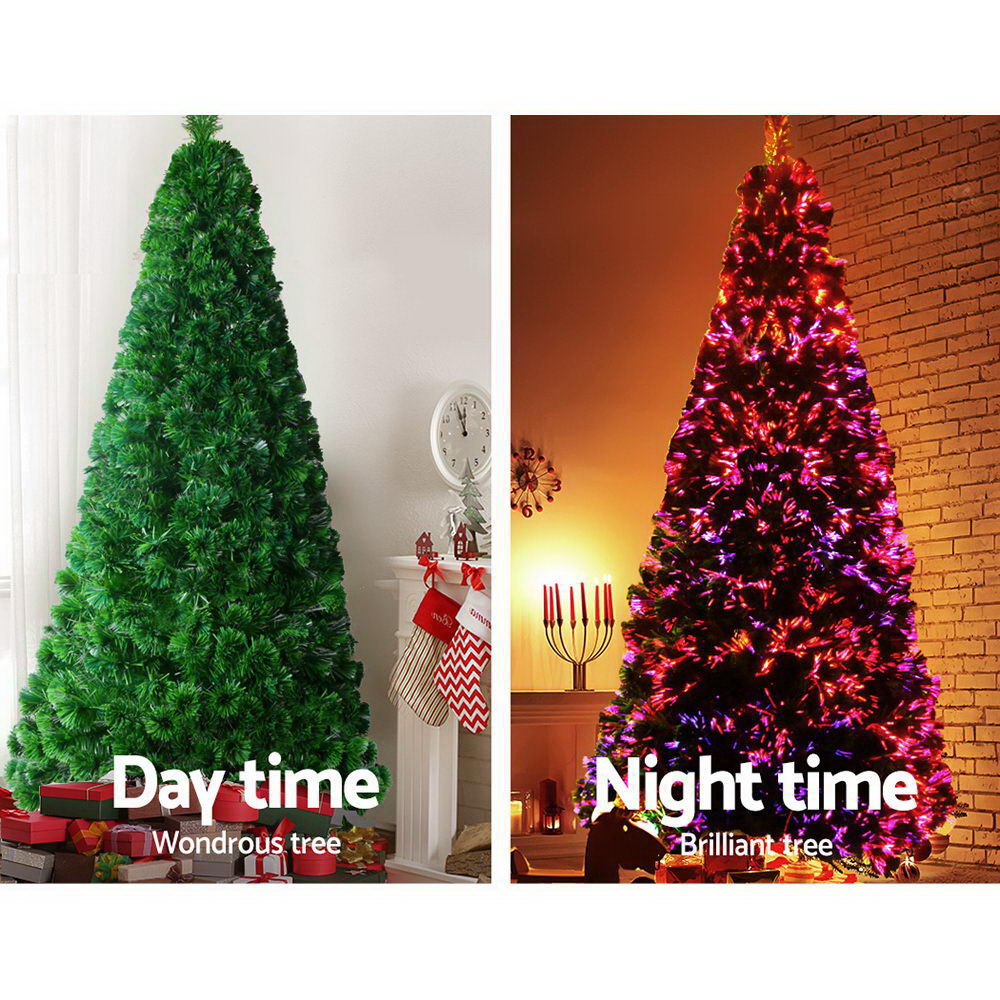Jingle Jollys 1.8M 6FT Multi-Colored LED Christmas Tree with Optic Fiber Lights