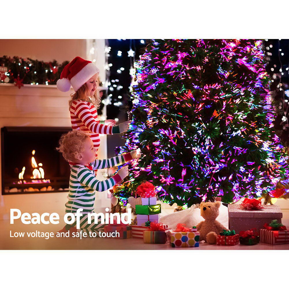 Jingle Jollys 1.8M 6FT Multi-Colored LED Christmas Tree with Optic Fiber Lights