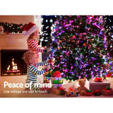 Jingle Jollys 1.8M 6FT Multi-Colored LED Christmas Tree with Optic Fiber Lights - Rear View