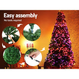 Jingle Jollys 1.8M 6FT Multi-Colored LED Christmas Tree with Optic Fiber Lights - Close-Up Angle