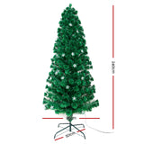 Jingle Jollys 8FT LED Optic Fiber Christmas Tree with Multi-Color Lights - Front View
