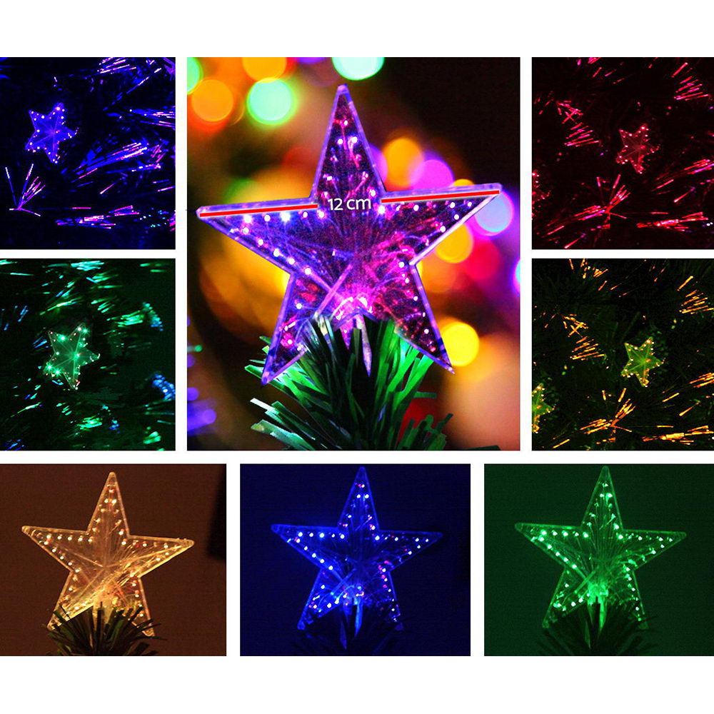 Jingle Jollys 8FT LED Optic Fiber Christmas Tree with Multi-Color Lights