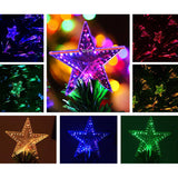 Jingle Jollys 8FT LED Optic Fiber Christmas Tree with Multi-Color Lights - Top-Down View