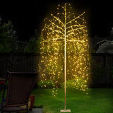 Majestic 2.1M LED Willow Christmas Tree with 600 Warm White Lights - Close-Up Angle