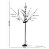 Winter Wonderland 1.8M LED Christmas Blossom Tree with Cold White Fiber Optics - Front View
