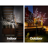 Winter Wonderland 1.8M LED Christmas Blossom Tree with Cold White Fiber Optics - 45-Degree Angle