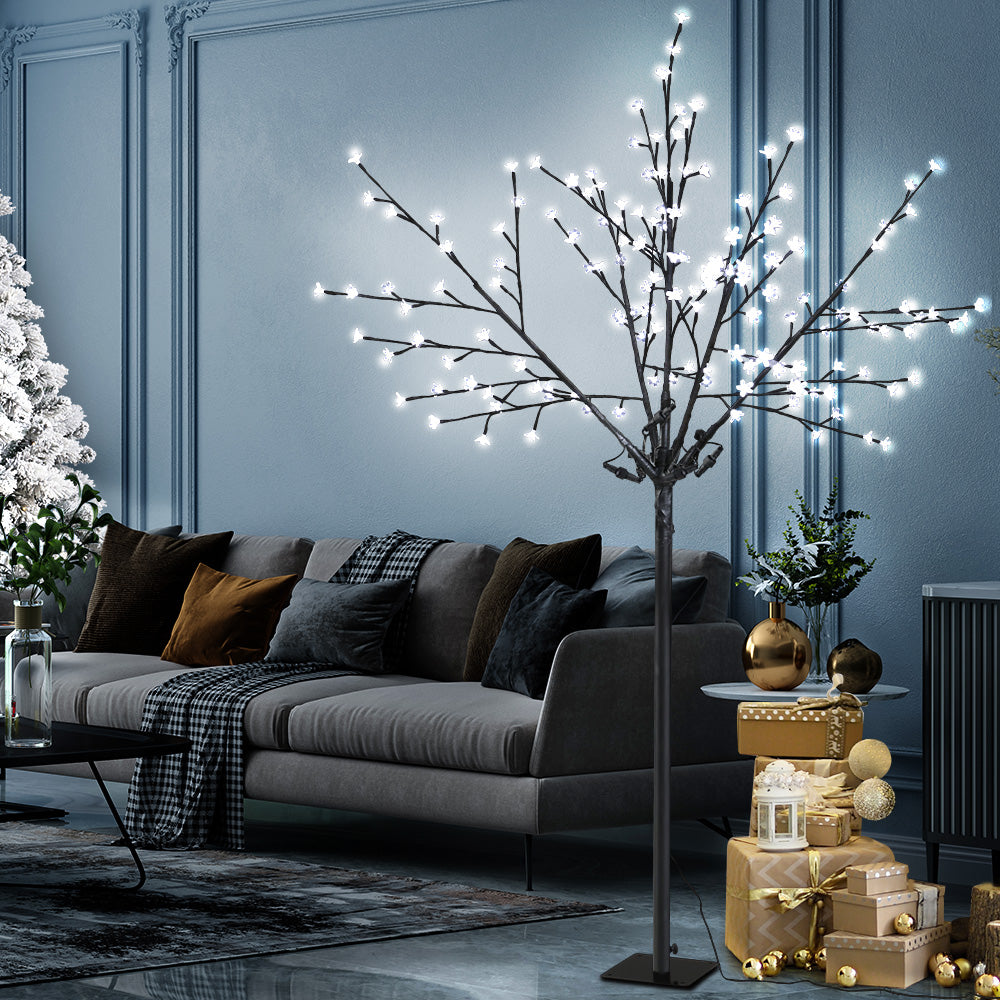 Winter Wonderland 1.8M LED Christmas Blossom Tree with Cold White Fiber Optics