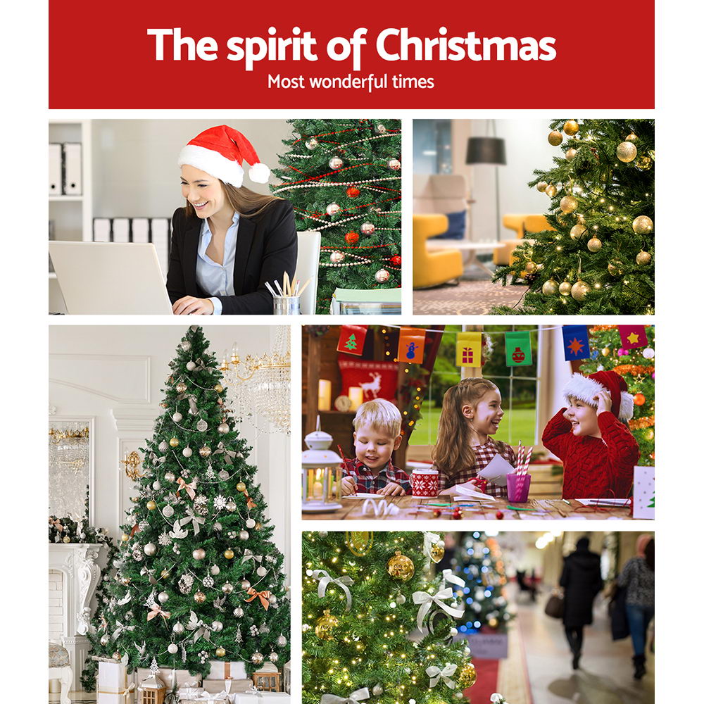 Enchanting 1.8M Warm White LED Christmas Tree with 874 Lush Tips and Radiant Lights