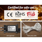 Festive Glow 600LED Warm White Christmas Curtain Lights 6X3M - 45-Degree Angle